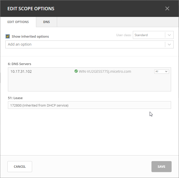 Configuring DHCP Scopes — Micetro - 11.1 documentation